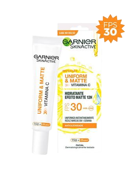 Imagem Protetor Hidratante Uniform&Matte com FPS 30 e Vitamina C – 15g | Garnier